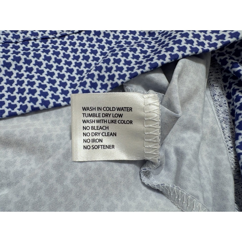 Rhoback 1/4 Q-Zip Performance Pullover Dont Mess Texas AOP Blue White Mens Small - Picture 13 of 16